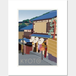 Art Deco inspired travel poster - kyoto Japan Posters and Art